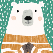 Flurries Polar Bear Journal Card 4x4