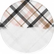 Orange Blossom Extras Plaid Round Sticker