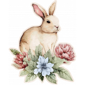 Lovely Garden Mini Bunny and Flowers Sticker