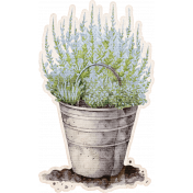 Lovely Garden Stickers: Herb Pail with Border