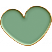 Coffee And Donuts Extra Enamel Green Heart