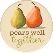 Perfect Pear Together Round Sticker 01