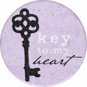 Vintage Blooms Key Round Sticker 04