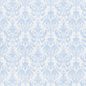 Vintage Blooms Blue Damask Paper