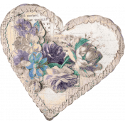 Vintage Blooms Sticker 01 Heart 3