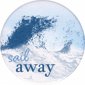 Provincial Seascape round sticker sail away