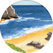 Provincial Seascape Mini round sticker sea