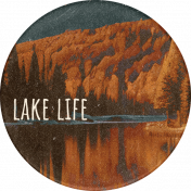 Lakeside Autumn Mini Lake Life Round Sticker