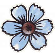 Fancy A Cup Blue Flower Sticker