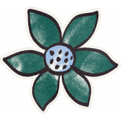 Fancy A Cup Sticker flower 1 green