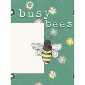 Spring Garden Journal Card busy bees 3x4