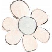 Spring Garden Cream Flower Sticker