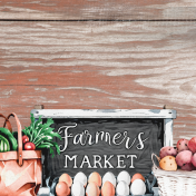 Farmer's Market Wood 4x4 Journal Card