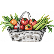 Farmer's Market Basket of Vegetables Sticker