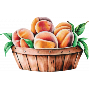 Farmer's Market Basket of Peaches Sticker
