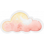 Land of Nod Pink and Yellow Cloud Sticker