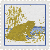 By the Stream Frog Postage Stamp
