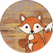 Woodland Tea Party Elements No. 2 round sticker fox