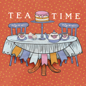 Woodland Tea Party Tea Time Journal Card 4x4