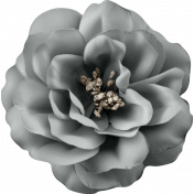 Cocoa and Shortbread Gray Flower