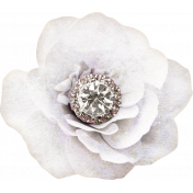 Evergreen flower white rhinestone