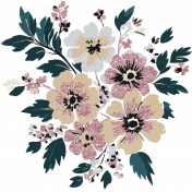 Evergreen Pink Glitter Flower Sticker Alternate