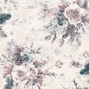 Evergreen White Winter Floral Paper