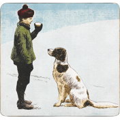 Cherish Mixed Media Vintage Boy and Dog Ephemera