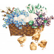 Countryside Egg Basket With Chicks