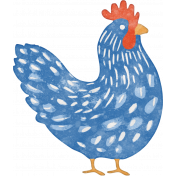 Countryside Blue Chicken Sticker