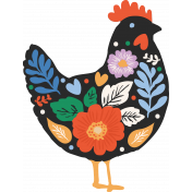 Countryside Black Chicken Illustration