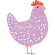 Countryside Lavender Chicken Illustration