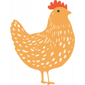Countryside Yellow Chicken Illustration
