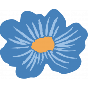 Countryside Blue Flower Illustration 