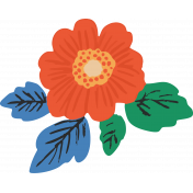 Countryside Red Flower Illustration 