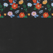 Countryside Flowers on Black Journal Card 4x4