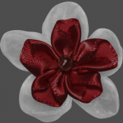 My Life Palette- Fabric Flower (Burgundy and White)