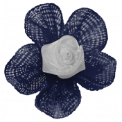 My Life Palette- Fabric Flower (Navy and White)