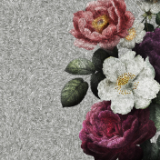 Gray Sparkly Roses Paper