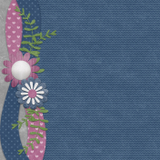 Daisies & Doo-Dads_Blue Paper with Wavy Floral Border