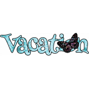 Let's Go-Vacation Word Art with Full Shadow