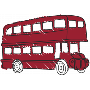 London Bus Color Illustration