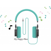 My Happy Place_Word Art_Headphones