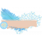 Pastel Flower and Feather Cluster