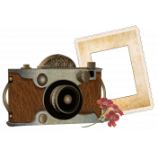 Vintage Camera and Photo Frame Element