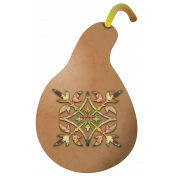 Fall Tapestry Decorated Gourd Element