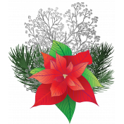 Christmastide Poinsettia,Baby Breathe and Pine Cluster Element