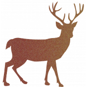 Christmastide Red Gold Glitter Deer Element