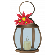 Christmastide Lantern with Poinsettia Element