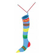 At The Pole Christmas Stocking with Knitting Needles Element